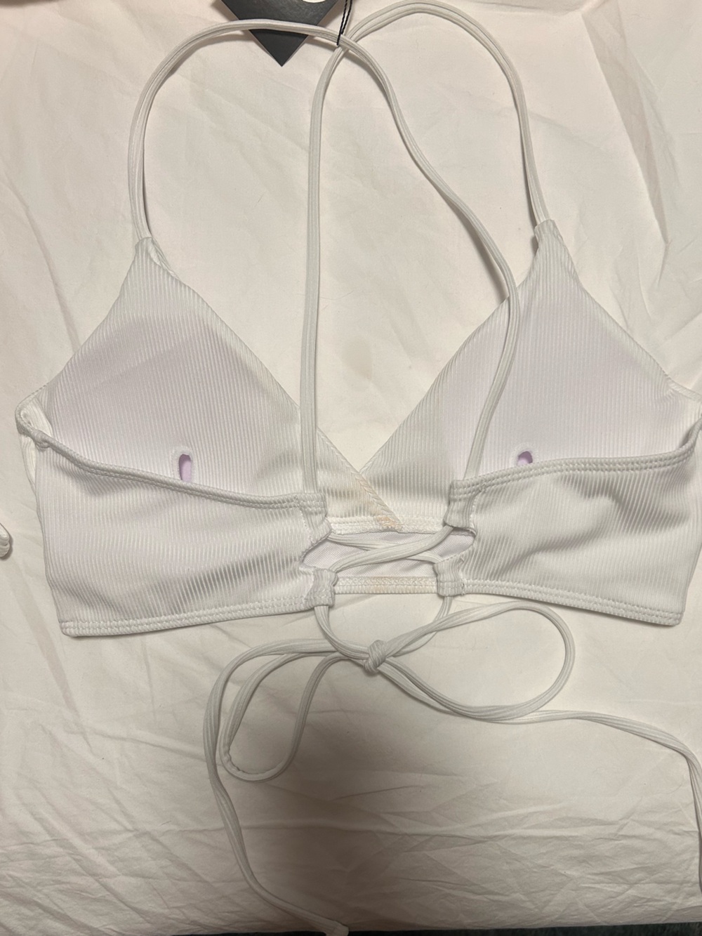 NWT Ribbed adjustable white bikini - Picture 4 of 9
